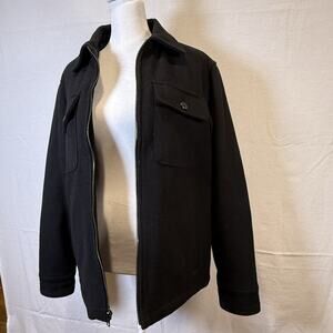 Vintage Gap Jacket Mens Navy Wool Blend Full Zip Quilted Lining Y2K - Small